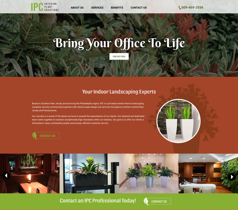 Interior Plant Creation website design