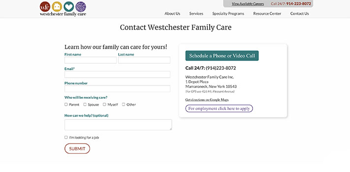 westchester family care form